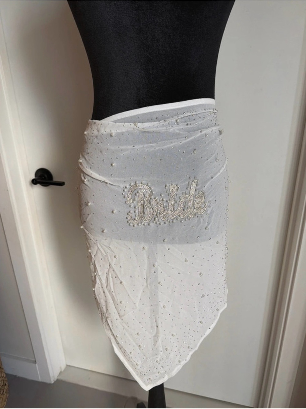 Bride Embellished White Wrap Skirt